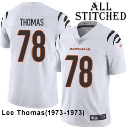 White Embroidered Lee Thomas Cincinnati Bengals #78 Stitched Jersey