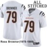 White Embroidered Ross Browner Cincinnati Bengals #79 Stitched Jersey