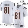White Embroidered Ron Dugans Cincinnati Bengals #81 Stitched Jersey