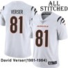 White Embroidered David Verser Cincinnati Bengals #81 Stitched Jersey