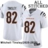 White Embroidered Mitchell Tinsley Cincinnati Bengals #82 Stitched Jersey
