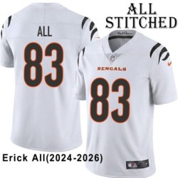 White Embroidered Erick All Cincinnati Bengals #83 Stitched Jersey