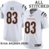 White Embroidered Erick All Cincinnati Bengals #83 Stitched Jersey