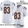 White Embroidered Brian Brennan Cincinnati Bengals #83 Stitched Jersey