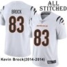 White Embroidered Kevin Brock Cincinnati Bengals #83 Stitched Jersey