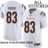 White Embroidered David Frisch Cincinnati Bengals #83 Stitched Jersey
