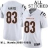 White Embroidered M.L. Harris Cincinnati Bengals #83 Stitched Jersey