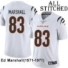 White Embroidered Ed Marshall Cincinnati Bengals #83 Stitched Jersey