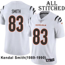 White Embroidered Kendal Smith Cincinnati Bengals #83 Stitched Jersey