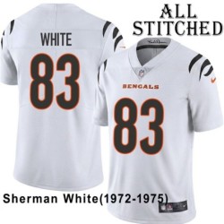 White Embroidered Sherman White Cincinnati Bengals #83 Stitched Jersey