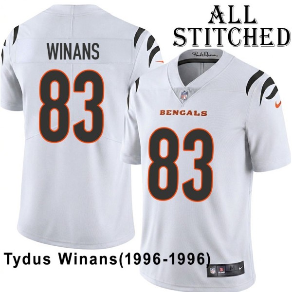 White Embroidered Tydus Winans Cincinnati Bengals #83 Stitched Jersey