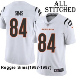 White Embroidered Reggie Sims Cincinnati Bengals #84 Stitched Jersey