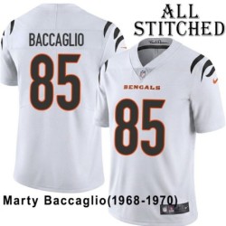White Embroidered Marty Baccaglio Cincinnati Bengals #85 Stitched Jersey