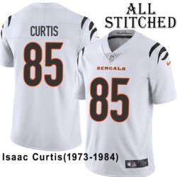White Embroidered Isaac Curtis Cincinnati Bengals #85 Stitched Jersey