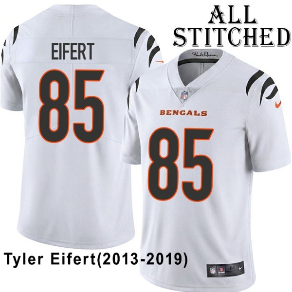 White Embroidered Tyler Eifert Cincinnati Bengals #85 Stitched Jersey
