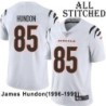 White Embroidered James Hundon Cincinnati Bengals #85 Stitched Jersey