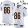 White Embroidered Carl Parker Cincinnati Bengals #86 Stitched Jersey