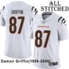 White Embroidered Damon Griffin Cincinnati Bengals #87 Stitched Jersey