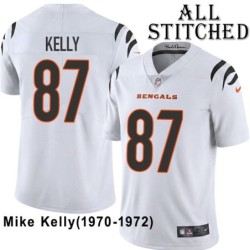 White Embroidered Mike Kelly Cincinnati Bengals #87 Stitched Jersey