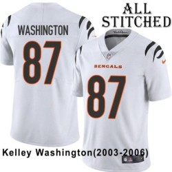 White Embroidered Kelley Washington Cincinnati Bengals #87 Stitched Jersey