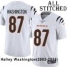 White Embroidered Kelley Washington Cincinnati Bengals #87 Stitched Jersey