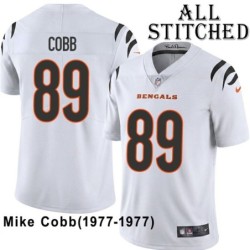 White Embroidered Mike Cobb Cincinnati Bengals #89 Stitched Jersey
