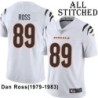 White Embroidered Dan Ross Cincinnati Bengals #89 Stitched Jersey