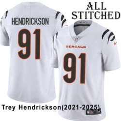 White Embroidered Trey Hendrickson Cincinnati Bengals #91 Stitched Jersey