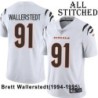White Embroidered Brett Wallerstedt Cincinnati Bengals #91 Stitched Jersey