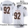 White Embroidered Freedom Akinmoladun Cincinnati Bengals #92 Stitched Jersey