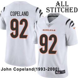 White Embroidered John Copeland Cincinnati Bengals #92 Stitched Jersey