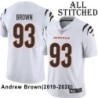 White Embroidered Andrew Brown Cincinnati Bengals #93 Stitched Jersey