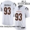 White Embroidered Kiki DeAyala Cincinnati Bengals #93 Stitched Jersey