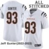 White Embroidered Jeff Gunter Cincinnati Bengals #93 Stitched Jersey