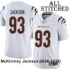 White Embroidered McKinnley Jackson Cincinnati Bengals #93 Stitched Jersey