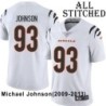 White Embroidered Michael Johnson Cincinnati Bengals #93 Stitched Jersey