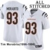 White Embroidered Tim Morabito Cincinnati Bengals #93 Stitched Jersey