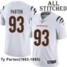 White Embroidered Ty Parten Cincinnati Bengals #93 Stitched Jersey