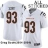 White Embroidered Greg Scott Cincinnati Bengals #93 Stitched Jersey