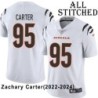 White Embroidered Zachary Carter Cincinnati Bengals #95 Stitched Jersey