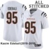 White Embroidered Kasim Edebali Cincinnati Bengals #95 Stitched Jersey
