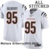 White Embroidered Wallace Gilberry Cincinnati Bengals #95 Stitched Jersey