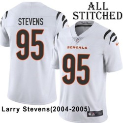 White Embroidered Larry Stevens Cincinnati Bengals #95 Stitched Jersey