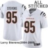 White Embroidered Larry Stevens Cincinnati Bengals #95 Stitched Jersey