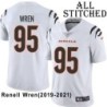 White Embroidered Renell Wren Cincinnati Bengals #95 Stitched Jersey