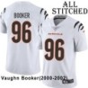 White Embroidered Vaughn Booker Cincinnati Bengals #96 Stitched Jersey