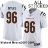 White Embroidered Michael Myers Cincinnati Bengals #96 Stitched Jersey