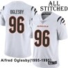 White Embroidered Alfred Oglesby Cincinnati Bengals #96 Stitched Jersey