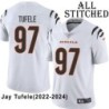 White Embroidered Jay Tufele Cincinnati Bengals #97 Stitched Jersey