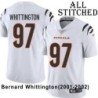 White Embroidered Bernard Whittington Cincinnati Bengals #97 Stitched Jersey